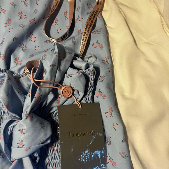 House of CB Lana Blue Floral Shirred Jumpsuit - Picture 4 of 6